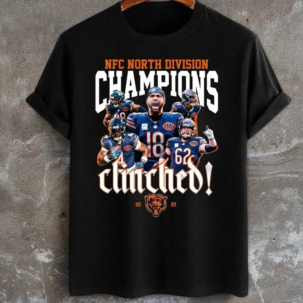 Chicago Bears 2025 NFC North Division Champions T shirt!! .